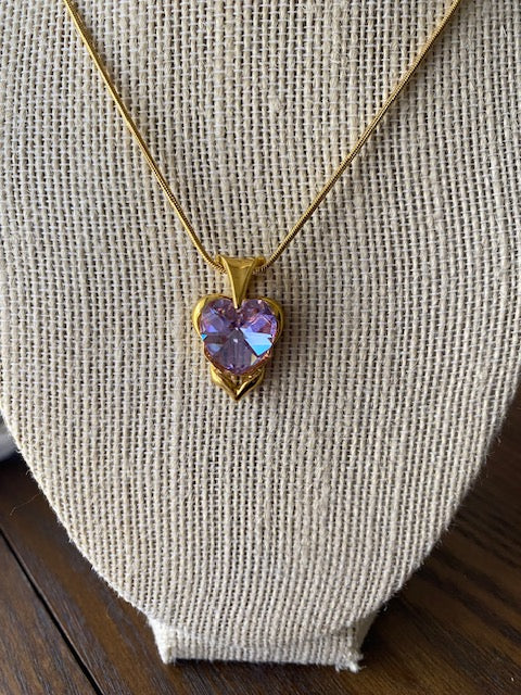 Vintage Lite Purple Essences Gold Necklace