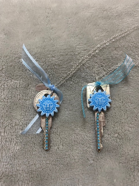 Whimsical Handcrafted Key Art Necklaces