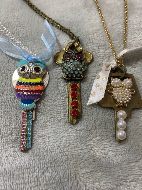 Whimsical Handcrafted Key Art Necklaces