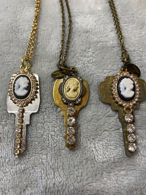 Whimsical Handcrafted Key Art Necklaces