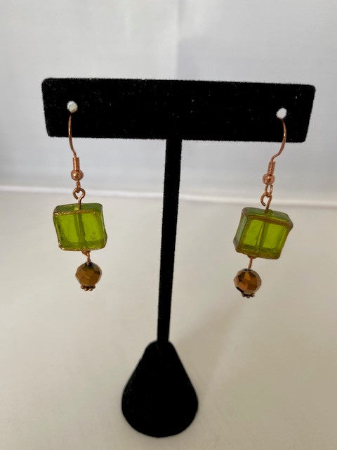 Green Goddess Dangly Earrings