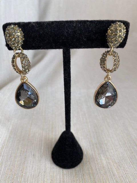 Dress Me Up Grey Crystal Drop Earrings