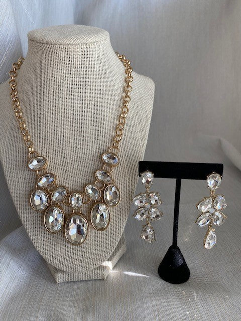 Evening Ready - Gold Crystal Necklace