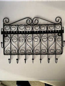 Black Metal Wall Hanger for Necklaces, Scarf and Belts