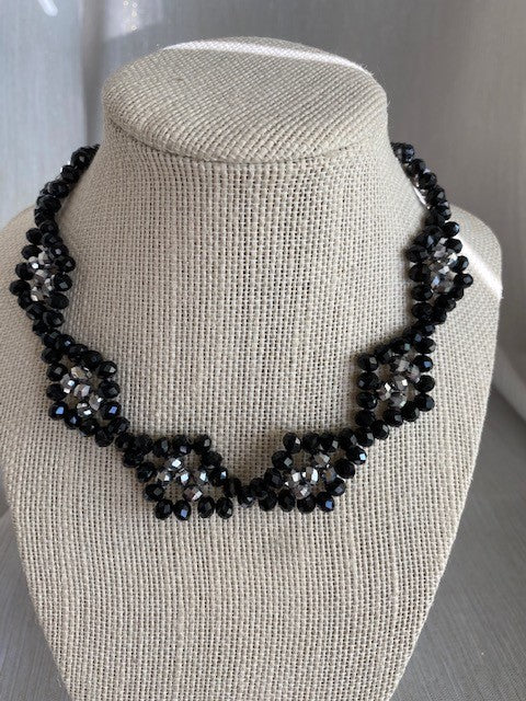 Be In The Now - Black & Silver Beads Choker