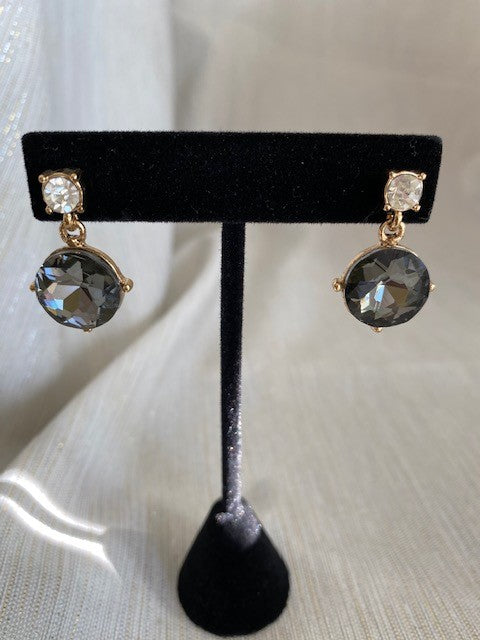 Dressy Grey Crystal Earring Posts