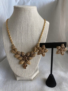 Vintage Beautiful Austrian Amber Crystal Necklace