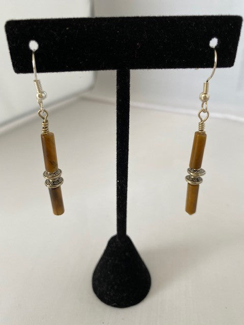 Tiger Eye Tublet Earrings