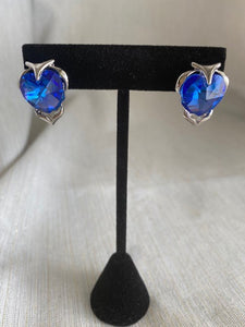 Vintage Deep Blue Crystal Earrings