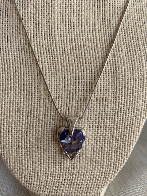 Vintage Purple Australian Crystal with Silver Accents