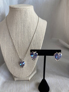 Vintage Purple Australian Crystal with Silver Accents Earrings