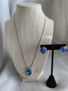 Vintage Deep Blue Crystal Earrings