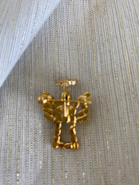 Christmas Small Austrian Crystal Angel Pin