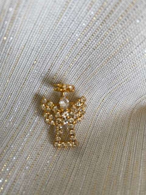 Christmas Small Austrian Crystal Angel Pin