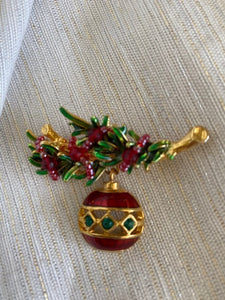 Christmas Wreath Ornament Statement Pin