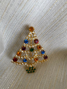 Christmas Tree w/Austrian Crystals Pin