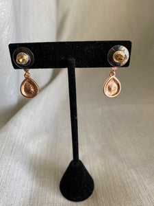 Rose Gold Tear Drop w/ Crystals Necklace