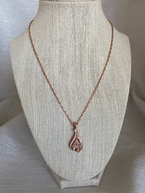 Rose Gold Lovers - Pendant w/Crystal Accents