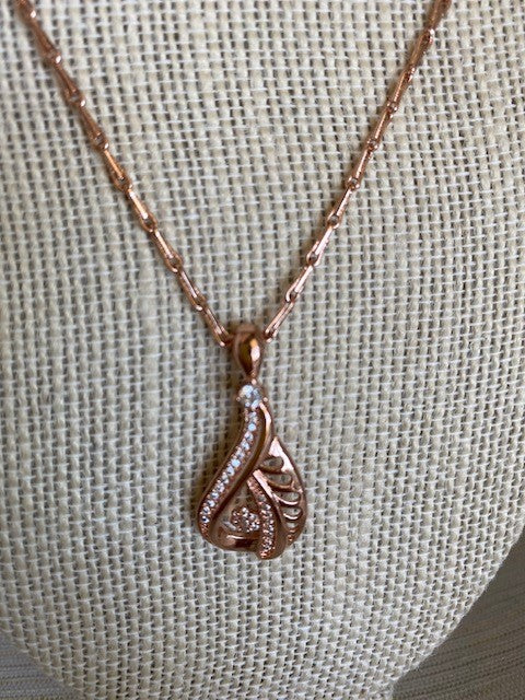 Rose Gold Lovers - Pendant w/Crystal Accents