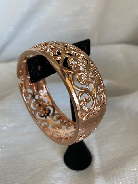 Rose Gold w/ Crystals Cuff Bracelet