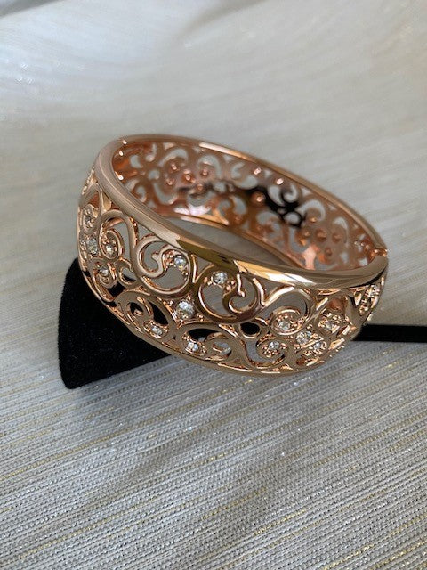 Rose Gold w/ Crystals Cuff Bracelet