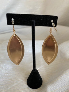 Rose Gold Leaf Drop Earrings