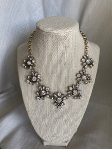 Crystals with Gold accent and chain Necklace