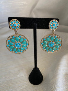 Turquoise Flower Drop Earrings