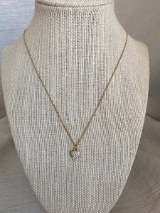 Dainty Gold Crystal Pendant Necklace