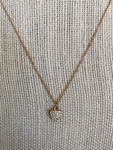 Dainty Gold Crystal Pendant Necklace