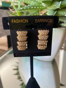 Vintage Gold w/ Crystals Earrings