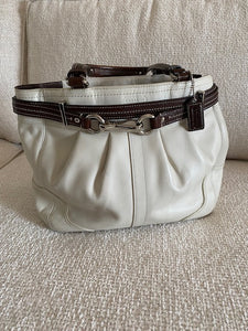 Coach Cream & Brown Satchel