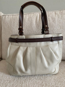 Coach Cream & Brown Satchel