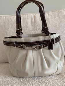 Coach Cream & Brown Satchel